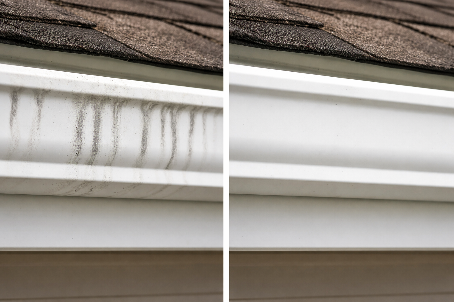 Gutter Cleaning Before and After