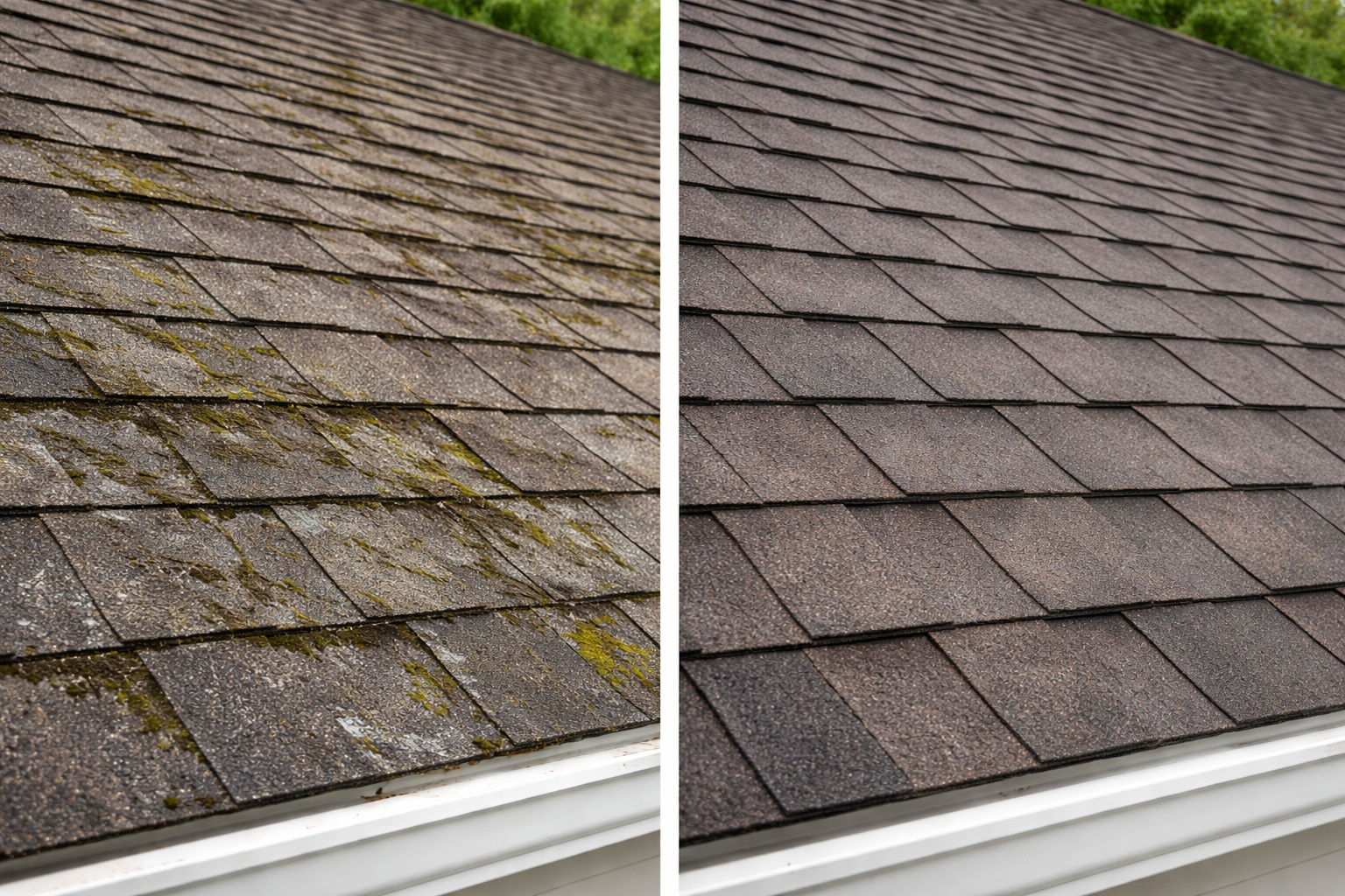 Roof Cleaning Before and After