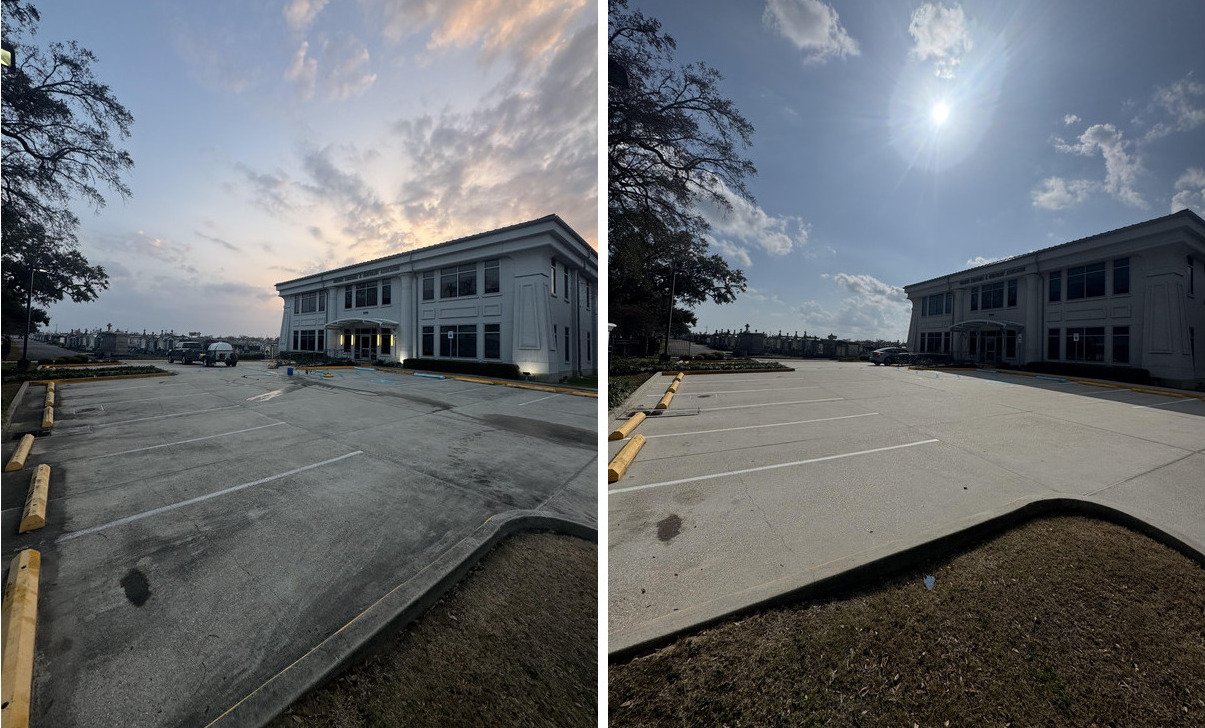 Driveway Concrete Cleaning Before and After